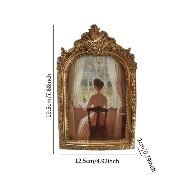 Resin Picture Frame Vintage Photo Frame Desktop Photo Display Holder for Housewarming Home Decoration