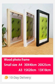 Customized Photos Square Wood Photo Frame For Wall Hanging Wood Picture Frame Stand For Pictures Photo Decor Commemorative Gift