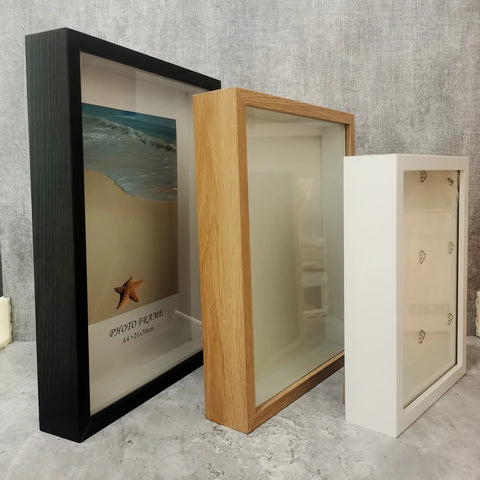 Shadow Box Depth 3cm Wooden Photo Frame For Displaying Three-Dimensional Works Nordic DIY Wood Picture Frame Photo Decor