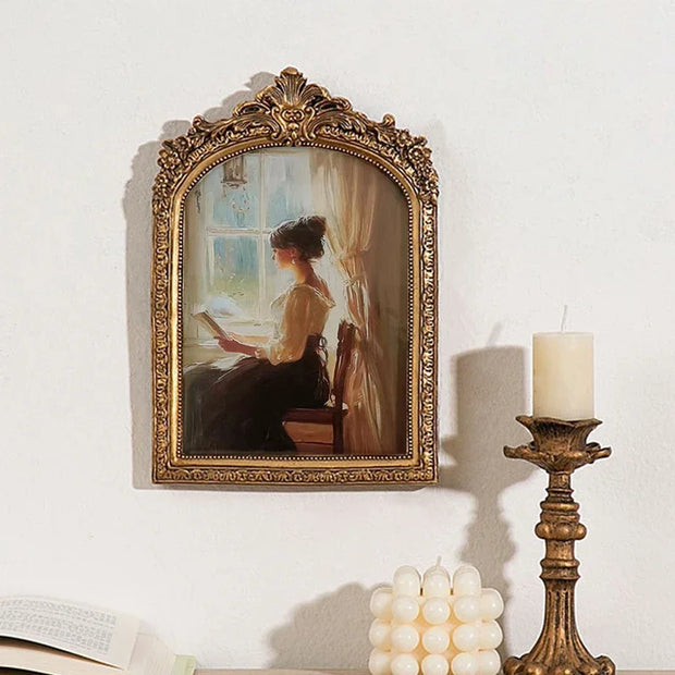French Vintage Baroque Resin Picture Frame Wall Hanging Home Decor Artistic Luxury Tabletop Display Photo Frame