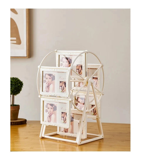 Retro Vintage Family Photo Frames DIY Ferris Wheel Rotatable Windmill Picture Frame Personalized Family Photo Frame Shows