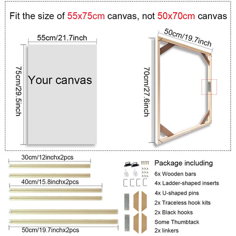 30x40 40x50 60x90cm Canvas Frame Wooden Frames Wooden Photo Oil Painting Canvas Diamond Painting Frames Canvas Wood Wall Frame