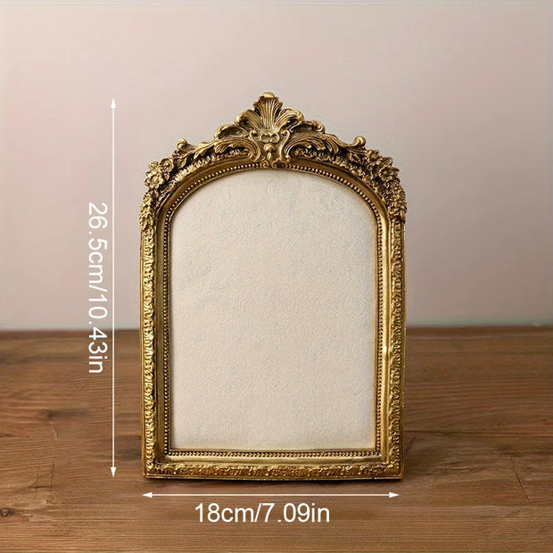 1PC Exquisite Vintage Photo Frames Elegant Beautiful Golden Resin Photo Frame Living Room Decoration Wedding Gift Photo Frames