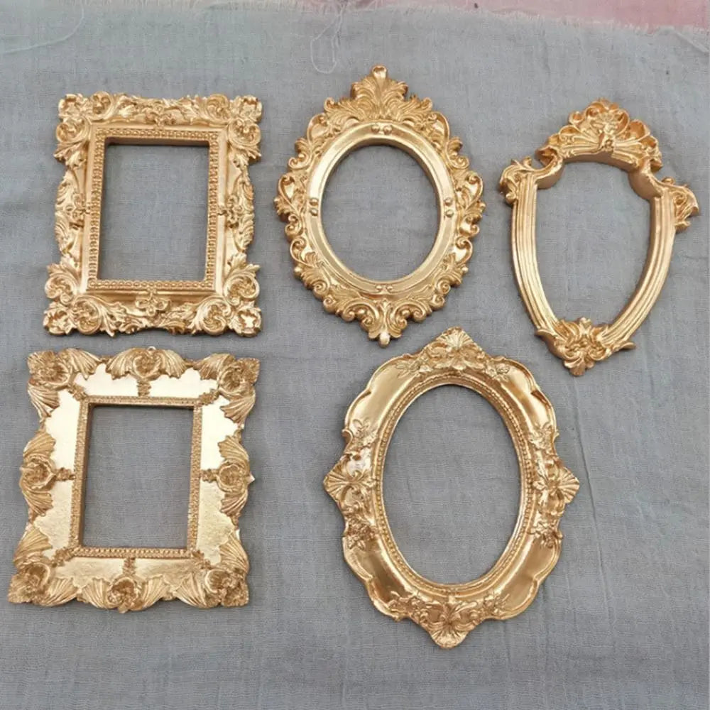 Vintage Gold Victorian Photo Frame – European Retro Wall & Table Décor