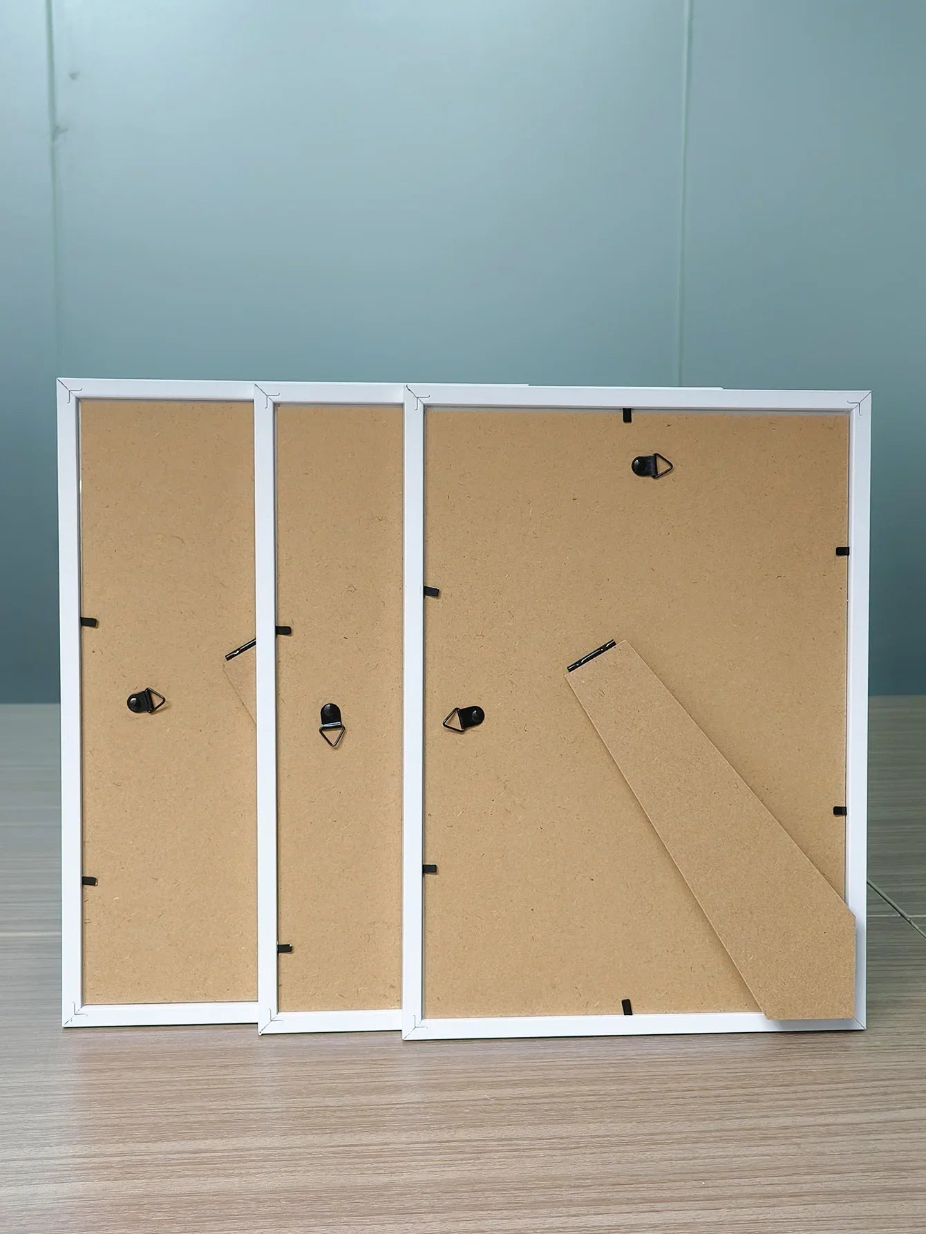 3-Pack A4 Wooden Poster Frames – Black, White & Apricot, Wall Mount Ready