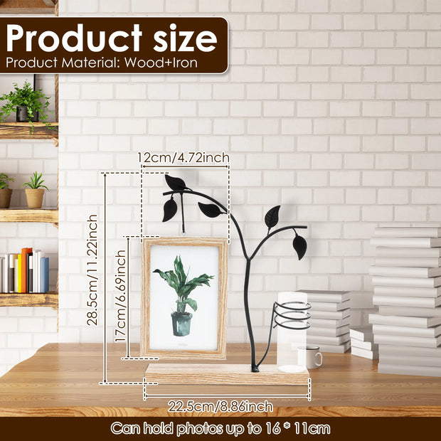4x6 Picture Frame with Stand and Glass Vase for Flowers Plants Double Sided 4x6 Photo Frame  room Home decoration decor
