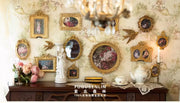 Retro European relief round resin small photo frame picture frame ornament homestay wall decoration literary light luxury wall h