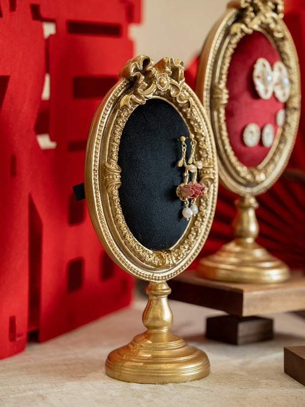 Retro suede photo frame jewelry display stand jewelry earrings bracelet store stall display jewelry photo props