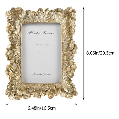 Vintage Photo Frame Ornaments Picture Resin Framed Wedding Gift Fashion Gold Simple Tabletop Picture Frame