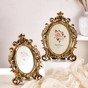 1pc European Style Vintage Gold Lace Oval Decoration Photo Frame for Photo Show Home Decoration