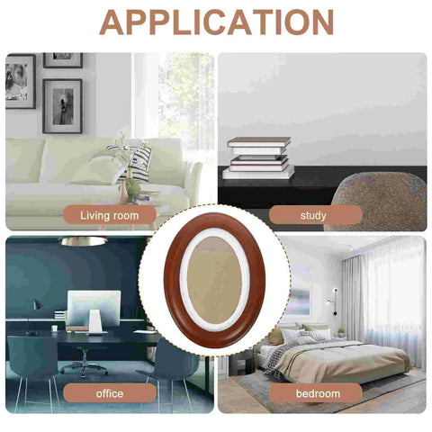 Solid Wood Wall Hanging Photo Frame Decoration Picture Frames Classic Wooden Oval Vintage