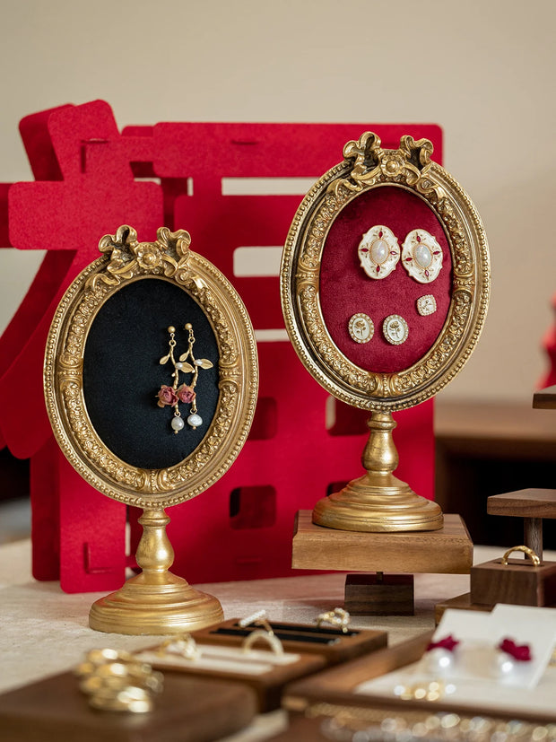 Retro suede photo frame jewelry display stand jewelry earrings bracelet store stall display jewelry photo props