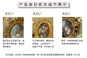 Retro European relief round resin small photo frame picture frame ornament homestay wall decoration literary light luxury wall h