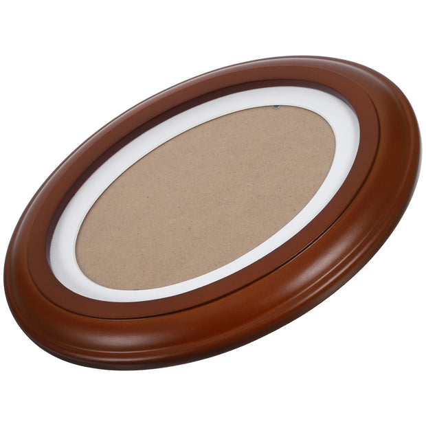 Solid Wood Wall Hanging Photo Frame Decoration Picture Frames Classic Wooden Oval Vintage