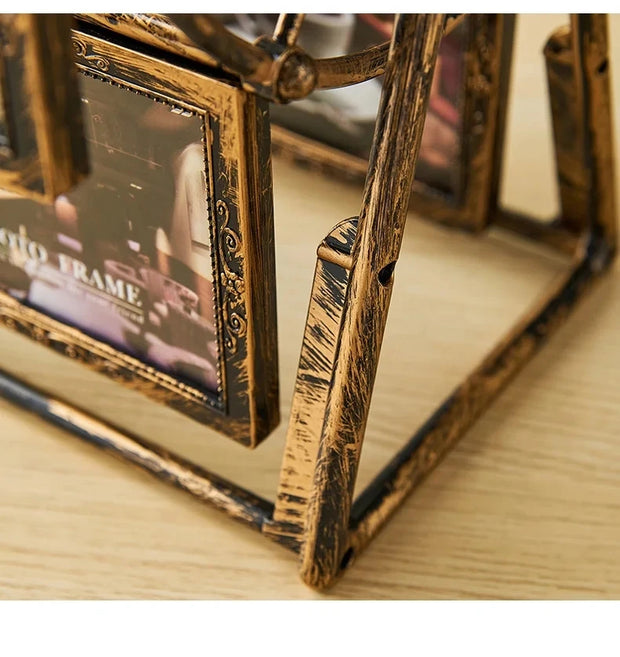 Retro Vintage Family Photo Frames DIY Ferris Wheel Rotatable Windmill Picture Frame Personalized Family Photo Frame Shows