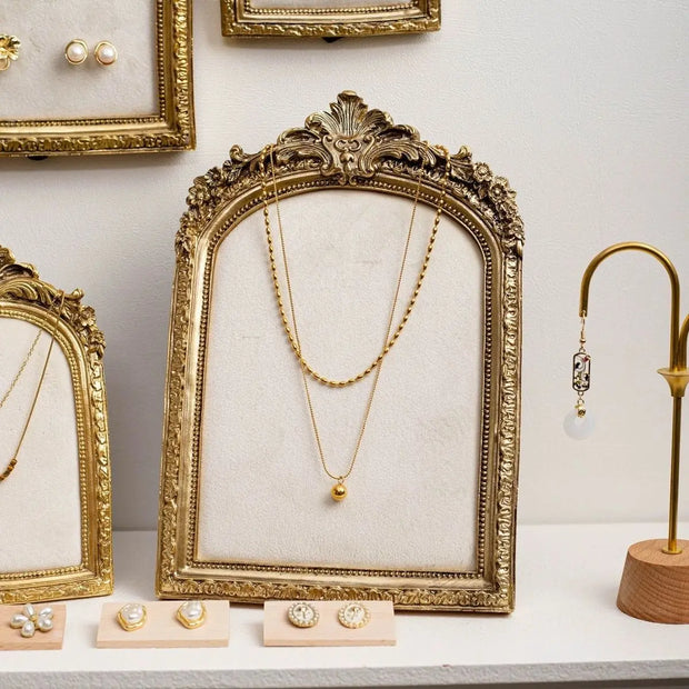 Vintage Resin Velvet Jewelry Display Stand Retro Necklace Bracelet Earring Pendant Display Props Holder Classic Jewelry Stand