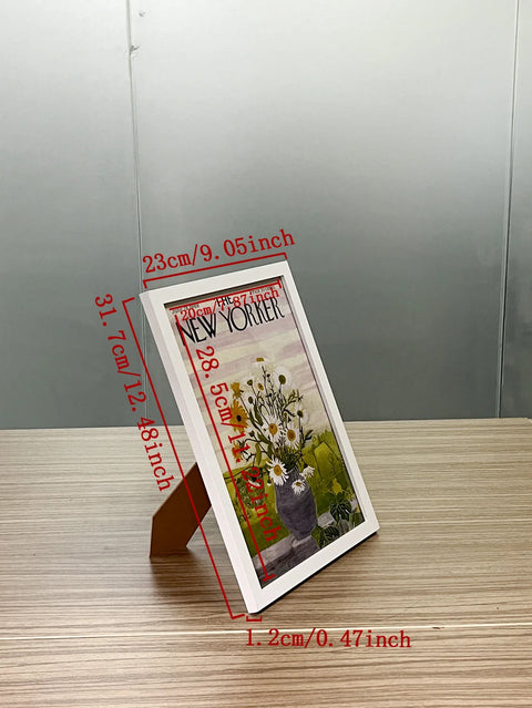 Set of 3 A4 Wooden Picture Frames Black White and Apricot Natural Solid Mount Poster Frames for Wall Mounting Included Hardware