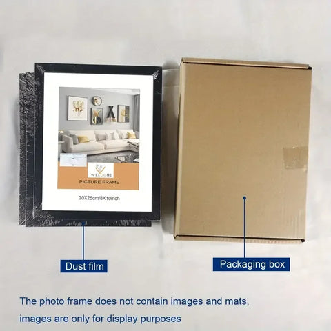 Set of 3 A4 Wooden Picture Frames Black White and Apricot Natural Solid Mount Poster Frames for Wall Mounting Included Hardware