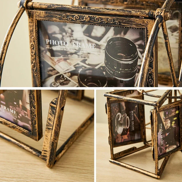 Retro Vintage Family Photo Frames DIY Ferris Wheel Rotatable Windmill Picture Frame Personalized Family Photo Frame Shows