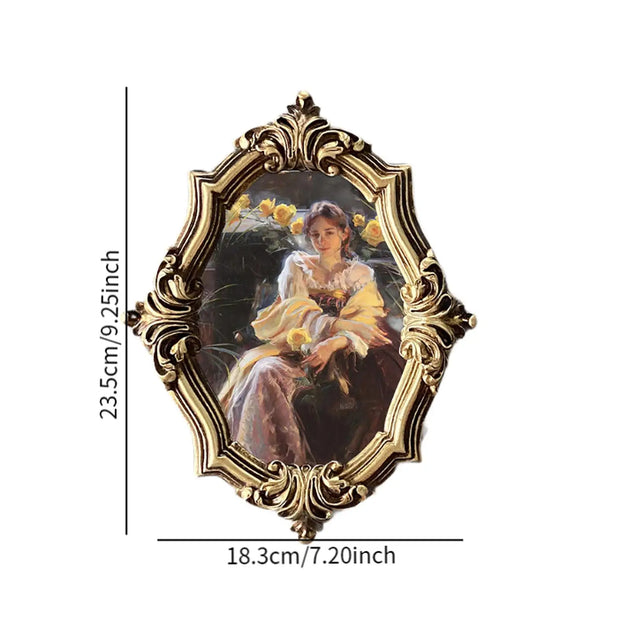 Resin Picture Frame Vintage Photo Frame Desktop Photo Display Holder for Housewarming Home Decoration