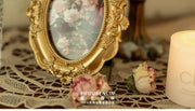 Retro European relief round resin small photo frame picture frame ornament homestay wall decoration literary light luxury wall h