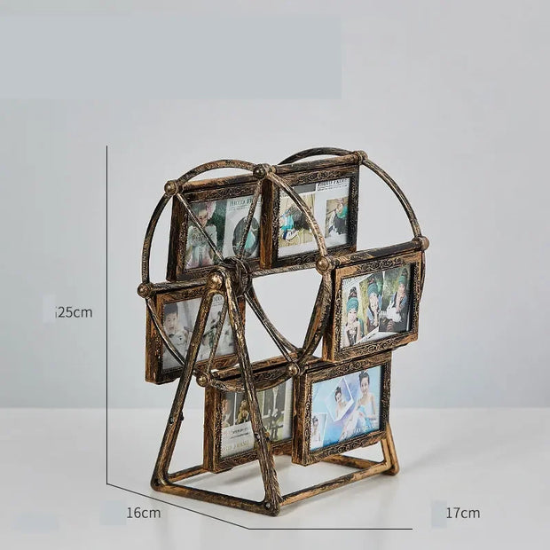 Retro Vintage Family Photo Frames DIY Ferris Wheel Rotatable Windmill Picture Frame Personalized Family Photo Frame Shows