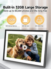 Frameo 10.1 Inch WiFi Digital Picture Frame，1280 * 800IPS HD Cloud Smart Digital Photo Frame,32GB Storage, Wall Mountable, Auto-