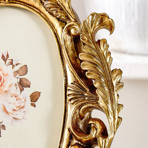 1pc European Style Vintage Gold Lace Oval Decoration Photo Frame for Photo Show Home Decoration