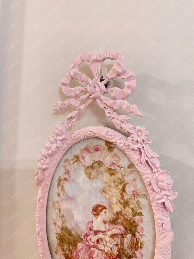 Photo Frame for Home Decoration, Cute Pink Bown, Beauty Resin, Creative, Wedding, Birthday Gift, Wholesale