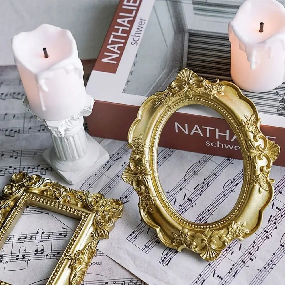 Vintage Gold Victorian Photo Frame – European Retro Wall & Table Décor