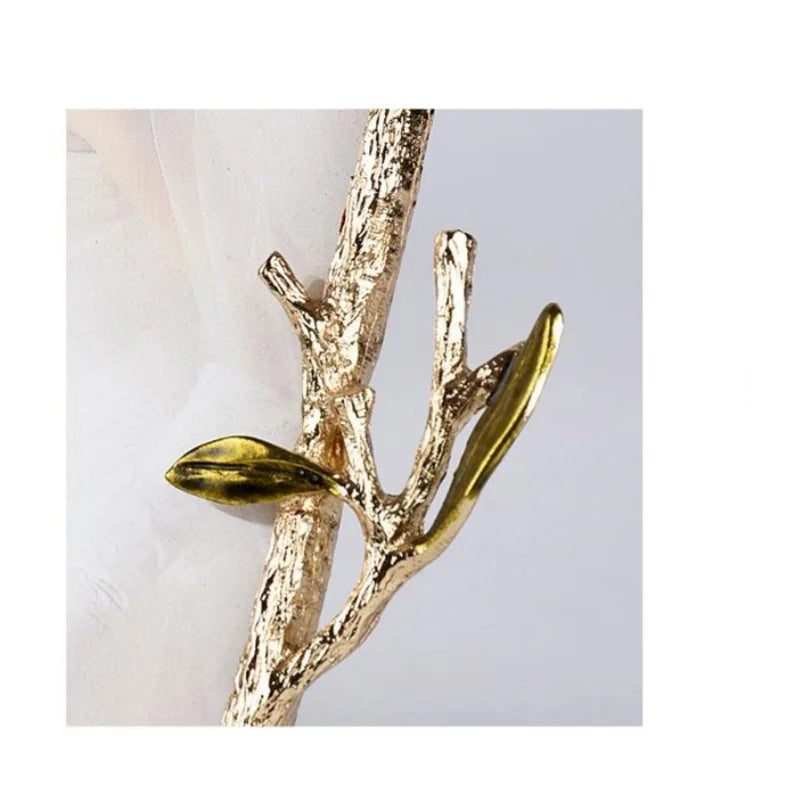 Golden Olive Branch Metal Photo Frame – Wall & Table Display