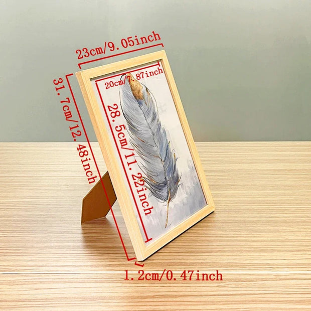 Set of 3 A4 Wooden Picture Frames Black White and Apricot Natural Solid Mount Poster Frames for Wall Mounting Included Hardware