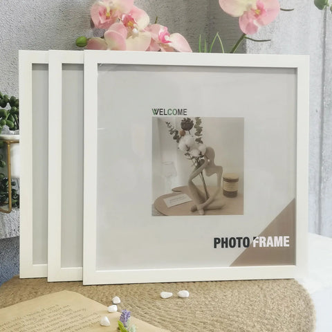 3Pcs Wood Square Photo Frames For Wall Hanging or Desktop Decor 20X20 30X30cm Posters Portrait Frame Picture Commemorat Gift