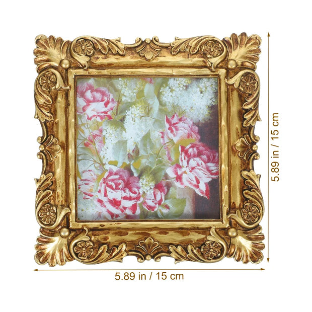 Resin Decorative Frame Retro Photo Frame Vintage Picture Frame Antique Display Frame Hanging Wall Frame Home Decor Albums Resin