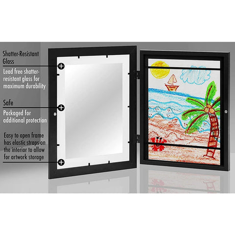 Wood Flap Art Frames Magnetic A4 Photo Frame Framed Picture DIY Children's Exhibition of Paintings Home Decoration Storage Rack