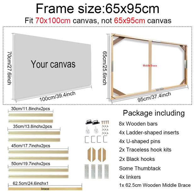 Diamond Painting Frames Canvas Wood Wall Frame