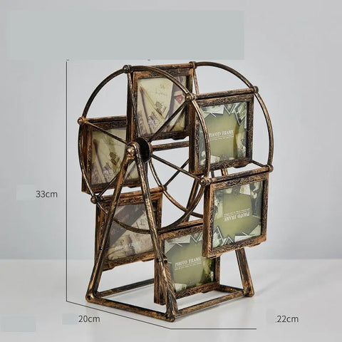 Retro Vintage Family Photo Frames DIY Ferris Wheel Rotatable Windmill Picture Frame Personalized Family Photo Frame Shows