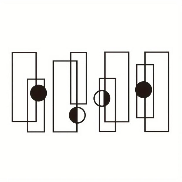 4-Piece Fashion-Themed Metal Wall Art Set, Abstract Single Line Geometric Sculptures, Indoor Elegant Minimalist Hanging Artwork
