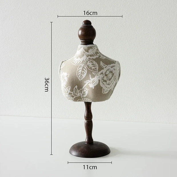 Luxury Necklace Display Portrait Model Wooden Window Jewelry Displays Rack Counter Bracelet Ring Organizer Display Props