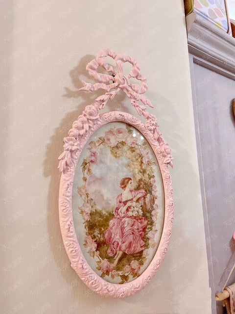 Photo Frame for Home Decoration, Cute Pink Bown, Beauty Resin, Creative, Wedding, Birthday Gift, Wholesale