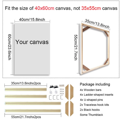 30x40 40x50 60x90cm Canvas Frame Wooden Frames Wooden Photo Oil Painting Canvas Diamond Painting Frames Canvas Wood Wall Frame