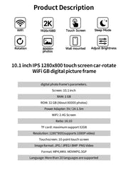 Frameo 10.1 Inch WiFi Digital Picture Frame，1280 * 800IPS HD Cloud Smart Digital Photo Frame,32GB Storage, Wall Mountable, Auto-