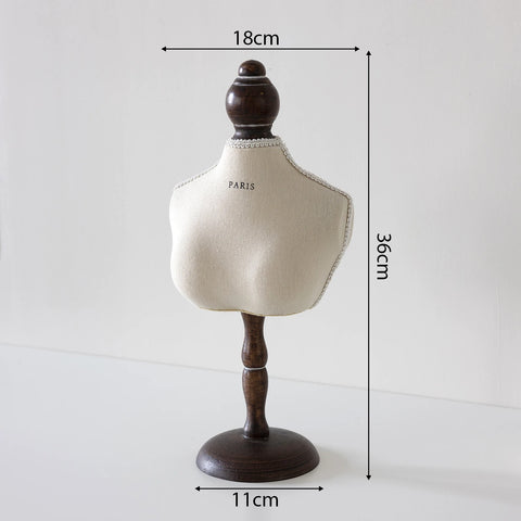 Luxury Necklace Display Portrait Model Wooden Window Jewelry Displays Rack Counter Bracelet Ring Organizer Display Props