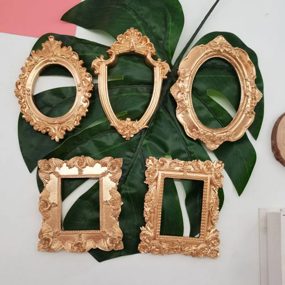 Vintage Gold Victorian Photo Frame – European Retro Wall & Table Décor