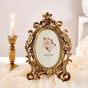 1pc European Style Vintage Gold Lace Oval Decoration Photo Frame for Photo Show Home Decoration