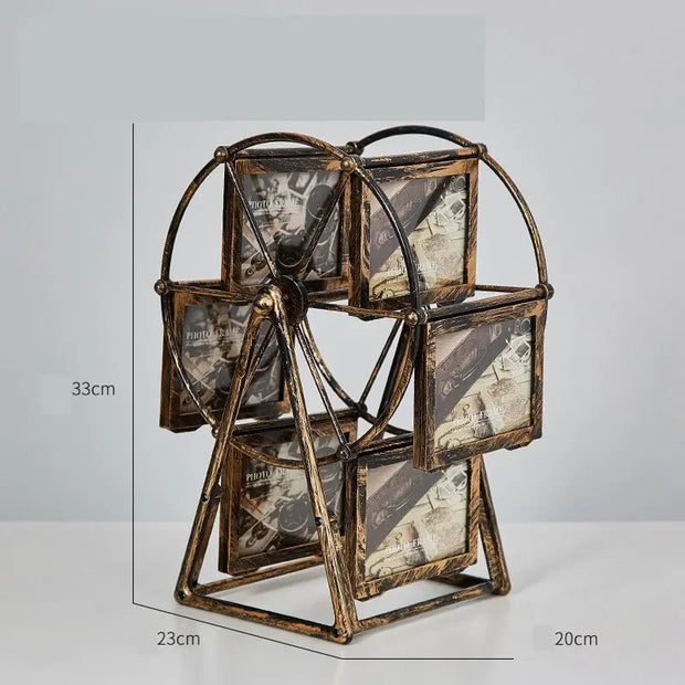 Retro Vintage Family Photo Frames DIY Ferris Wheel Rotatable Windmill Picture Frame Personalized Family Photo Frame Shows