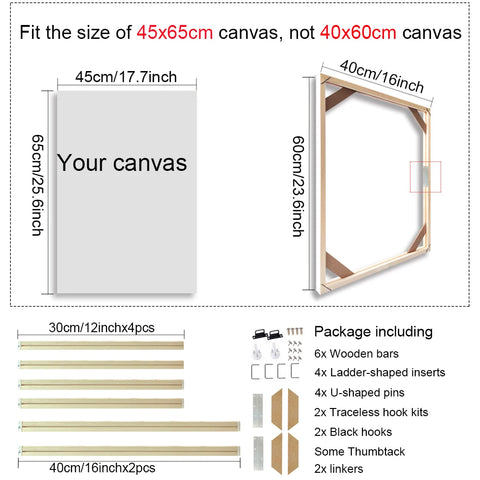 30x40 40x50 60x90cm Canvas Frame Wooden Frames Wooden Photo Oil Painting Canvas Diamond Painting Frames Canvas Wood Wall Frame