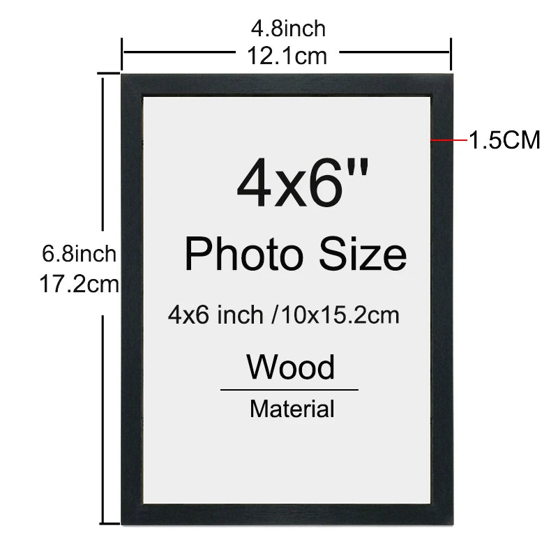 14-Pack 4x6” Wooden Photo Frames – Tabletop & Wall Display