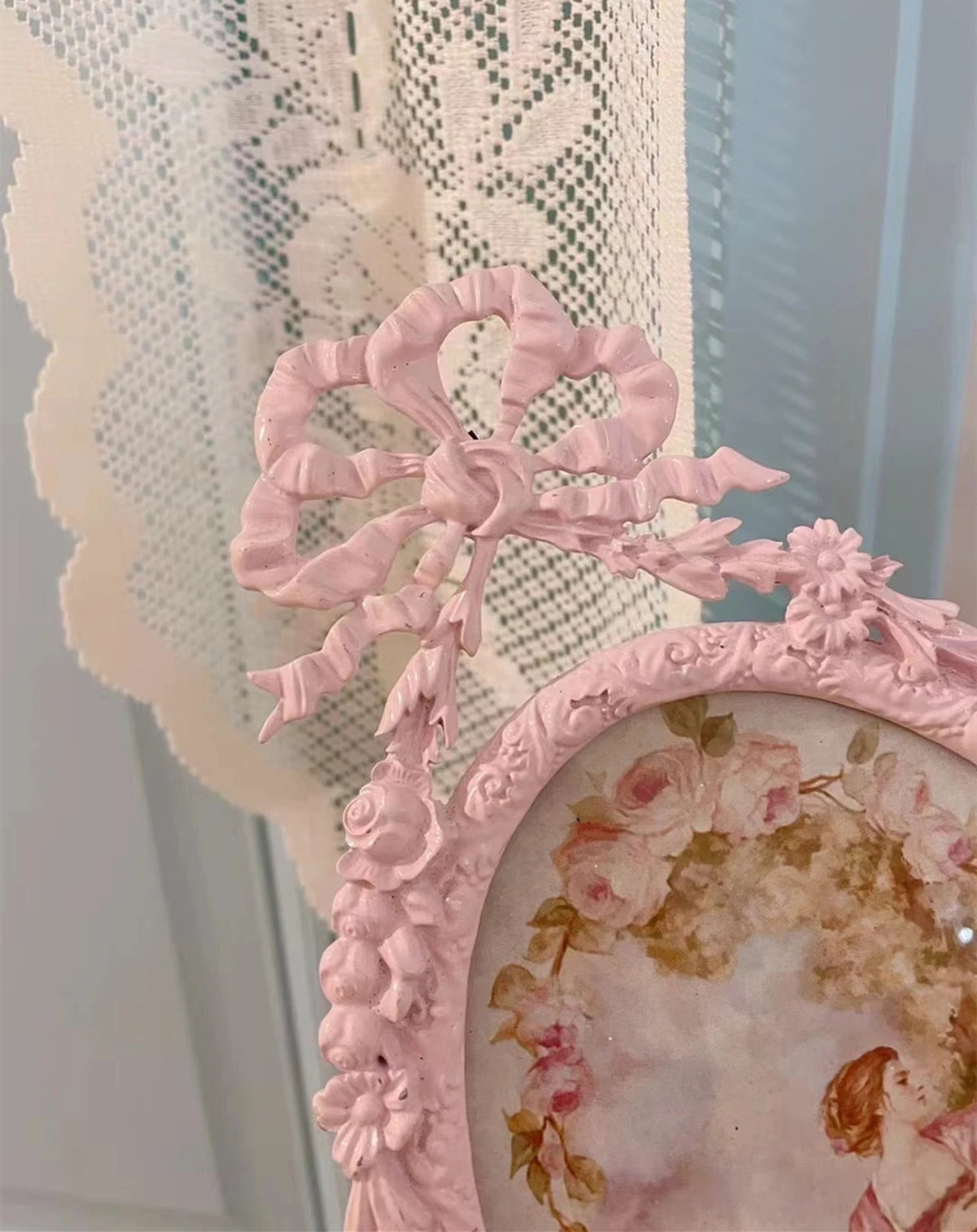 Cute Pink & Brown Resin Photo Frame – Creative Home & Gift Décor