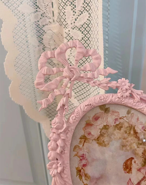Photo Frame for Home Decoration, Cute Pink Bown, Beauty Resin, Creative, Wedding, Birthday Gift, Wholesale
